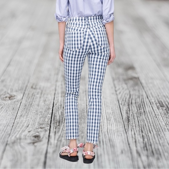 J. Crew ‘10” Vintage Straight Jean’ in Blue & White Gingham Size 27 - Picture 3 of 15
